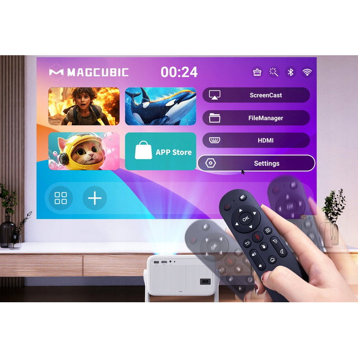 Smart-проектор Magcubic L018 LED 4K/1080p з Android TV, WiFi та Bluetooth-динаміком