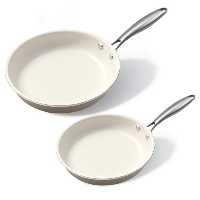 Пательня керамічна 24 см з антипригарним покриттям, індукція, духовка, посудомийка, без PFAS, PFOA, PTFE, алюміній з ручкою з нержавіючої сталі