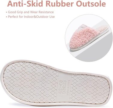 Тапочки жіночі зимові, чоловічі, з плюшу, теплі, м'які, зручні, з антиковзким покриттям, з пам'яті ефекту, 37.5/38.5 EU, рожеві