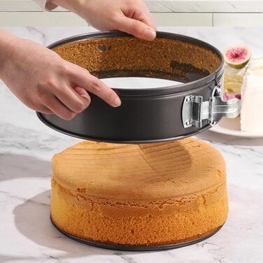 Набір форм для випічки WinGluge: 3 шт. (12/18/22 см), круглі, з антипригарним покриттям, знімним дном, для тортів та випічки