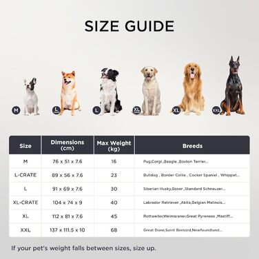 Ортопедичне ліжко для собак BEDSURE - великі породи, 112x81x7.6 см, м'яке, миється, ліжко-матрац для собак, сірий (L 89 x B 56 x H 8 см)