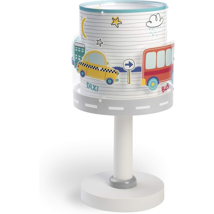 Dalber Children's Table Lamp Bedside Lamp Baby Travel Cars and Airplanes, Colorful