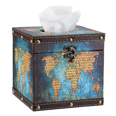 Скляний органайзер для серветок BTSKY: дерев'яний + PU, ретро-дизайн, для дому та офісу