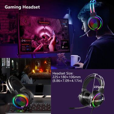 Ігровий набір клавіатури, навушників та миші, UK Layout, 104 клавіші, RGB підсвічування, 2400DPI, 7.1 Surround Sound, для PS4/Xbox (потрібен адаптер)