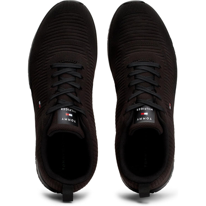 Чоловічі кросівки Tommy Hilfiger Runner Knit Rib чорного кольору, 43 EU