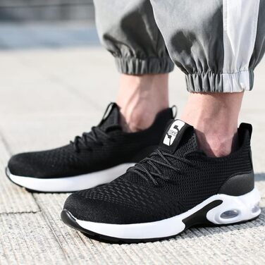 Чоловічі робочі черевики / взуття: легкі, дихаючі, з металевим підноском, чорні (39 EU)