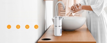 Безконтактний дозатор для мила Bedee, настільний, 380 мл, білий