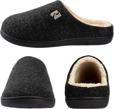 Чоловічі халапи RockDove з підкладкою Sherpa та піною Memory Foam, 40/41 EU, чорні