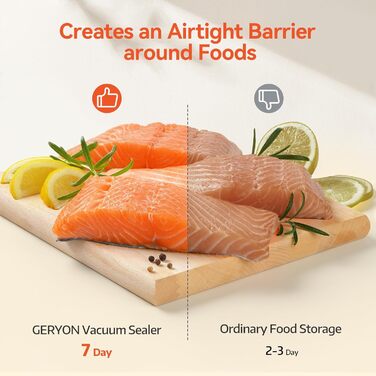 Вакуумний пакувальник GERYON E2901 з вбудованим ножем | Для продуктів харчування, Sous-Vide | Легкий у чищенні