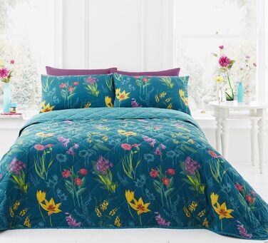 Комплект постільної білизни Dreams & Drapes Ingrid, блакитно-зелений, для ліжка King, легкий у догляді