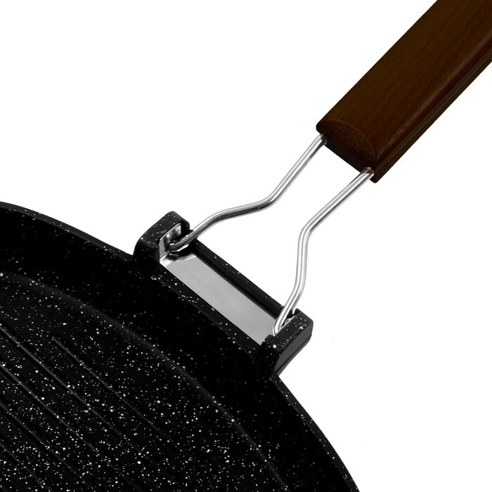 Zanetti сковорода-гриль 20x20 см з алюмінію з товстим дном, для індукційних плит, зі складний ручкою