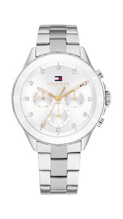 Годинник Tommy Hilfiger для жінок з багатою шкалою та кварцовим механізмом, з нержавіючою сталею, білий