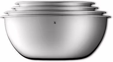 WMF Profi Plus Meat Tenderizer 34 cm, Meat Pounder, Schnitzel Pounder & Gourmet Bowl Set 4-Piece Stainless Steel Bowls for the Kitchen 0.75l - 2.75l, Mixing Bowls, Salad Bowls, Cromargan, Nesting