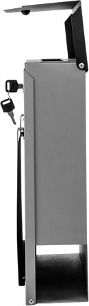 Поштова скринька Arebos сучасного дизайну настінна, з газетницею, чорна - стійка до погодних умов, з ключами та кріпленням