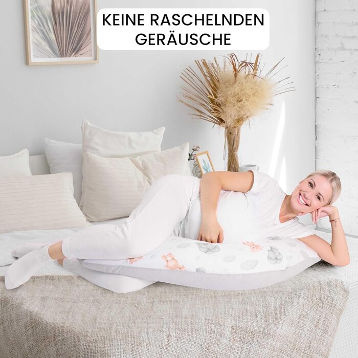 Подушка для вагітних Amilian 170 см XXL – подушка для сну на боці – подушка для годування – Body Pillow (балон)