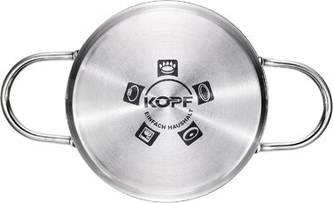 Каструля індукційна Kopf Josie, Ø 20 см, 3.5 л, нержавіюча сталь, 13 см висоти (каструля для тушкування)