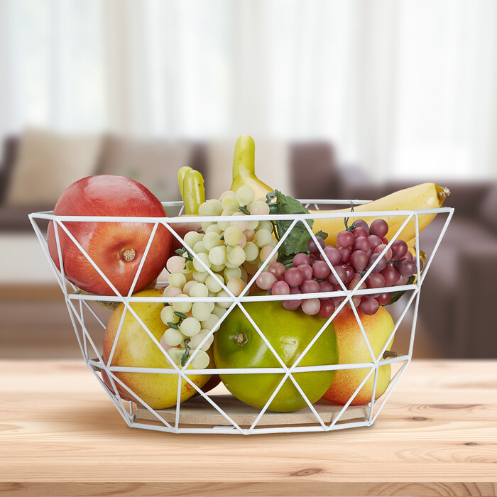 Relaxdays Fruit Basket, Grid Design