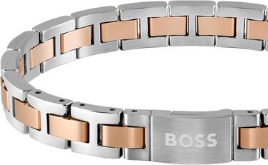 Чоловічий браслет BOSS METAL LINK ESSENTIALS з застібкою-кнебелем, сталь (двоколірний)