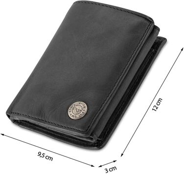 Cas8 Portmonee for Men MATS, Vertical Wallet, 100% Leather Wallet, Wallet with RFID Protection & 9 Card Slots, Flip-Up Wallet with Flap, Graphite