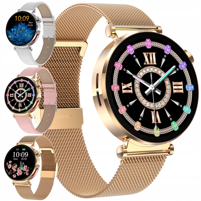 Жіночий смарт-годинник Sayberg AT490 (Золотий) з функціями ЕКГ та вимірювання рівня цукру