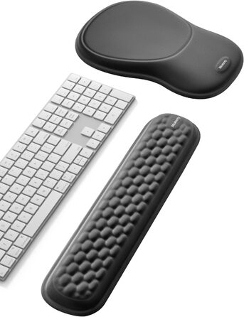 Підставка для зап'ястя Meatanty Ergonomische – м'яка та стильна, з memory foam, протиковзна, для офісу, дому та геймінгу (чорна)
