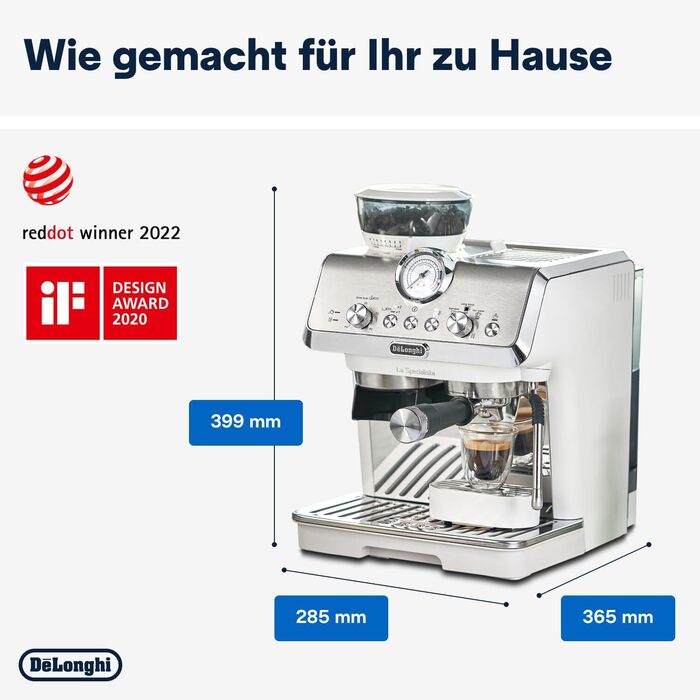 De'Longhi La Specialista Arte EC9155.W Portafilter Espresso Machine, Espresso Machine with Grinder, 8 Grind Settings, 15 Bar, 3 Temperatures, Milk Frothing Wand, 1300 W, 1.5 l Tank, White, including Barista Kit. No Cold Brew Function. Espresso Machine White