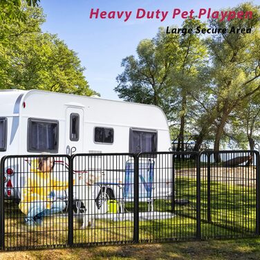 Металевий вольєр для собак, загон для собак на вулицю, вольєр для цуценят, міцний, для внутрішнього та зовнішнього використання, 38 панелей, 81,3 x 101,6 см