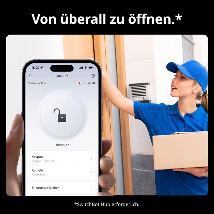 Розумний замок SwitchBot WALN Smart Lock Pro для вхідних дверей, електронний дверний замок з керуванням через додаток, підтримка Matter, Alexa, Google, швидке встановлення