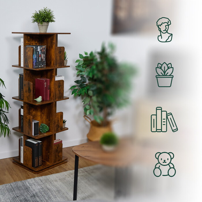 Corner Bookshelf with Industrial Design