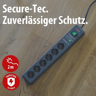 Бренненштуль Secure-Tec Мережевий фільтр 6 виходів із захистом від перенапруги (сірий)