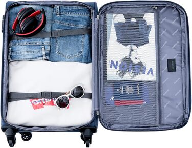 Чемодан тканинний BEIBYE, чорний, XL (74 см) з кодовим замком та додатковою кишенею