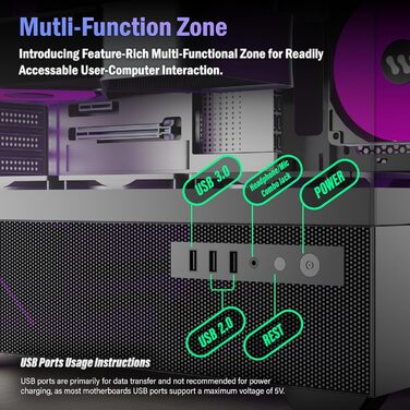 Корпус ПК KEDIERS G800-B50F з 5 вентиляторами PWM ARGB, Mid-Tower, чорний, з панеллю з загартованого скла
