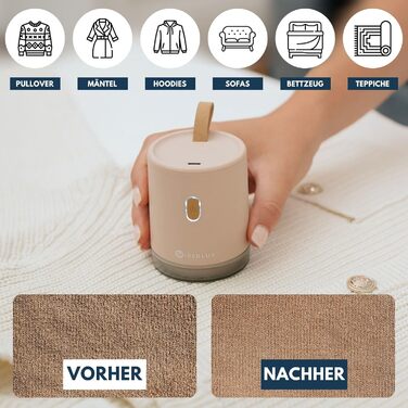Електричний видалення ворсу з одягу - компактний та портативний пристрій для видалення ворсу з тканини, USB-зарядка, подвійний захист, рожевий (Kyoto-rosa)