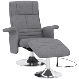 HOMCOM Electric Recliner TV Chair with Footrest, Reclining Function, Vibration Massage, Remote Control, Linen-Look Dark Grey
