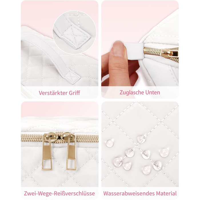 Косметичка для подорожей Wandering Nature для жінок: велика, водонепроникна, з відділенням для пензликів (Beige)