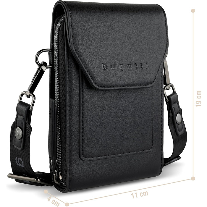 Сумка Bugatti Almata на плече з відділенням для смартфона, кросбоді для жінок, чорна