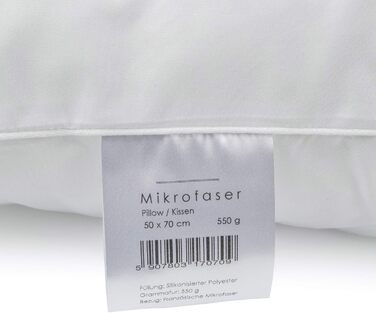 H&F Heimtextilien Top Quality Pillow 50x70 4-Piece Set | Allergy-Friendly Pillow with Oeko-TEX Certification | Cover: 100% Microfiber | Filling: 550 Grams Polyester 4 50 x 70 cm