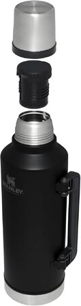 Термос STANLEY 1913 Classic Legendary 2.3л, герметичний, сталевий (чорний) — зберігає тепло та холод до 24 годин