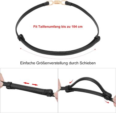 Жіночі тонкі ремені WHIPPY (2 шт) - чорний + коричневий, 105 см, для талії до 95 см. Тонкий шкіряний ремінь з металевою золотистою пряжкою. Підходить до суконь та іншого одягу.