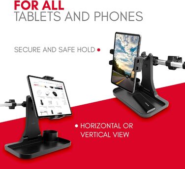 Автотримач Macally для підголівника з підносом, для смартфонів і планшетів 11,5-25 см – ідеально для закусок і розваг на задньому сидінні