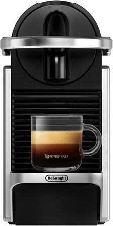 Кавова машина-капсульна Nespresso De'Longhi Pixie EN127.S, 19 бар, 1260 Вт, сріблясто-чорна, компактний дизайн, ECO-режим, дві програмовані кнопки