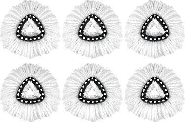 EasyWring Spin Mop Refill Pack, compatible with O-Ceda, microfiber spinning mop heads, replacement mop head, 6 pieces