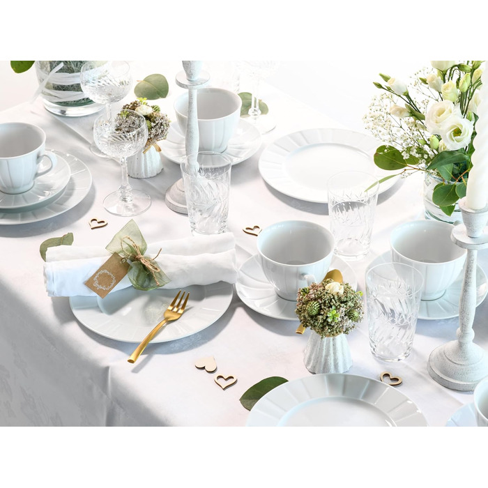 CreaTable Серія Barcelona: 12-Piece Porzellan Geschirrset, Tafelservice, Made in Europe (6-Piece Becherset)