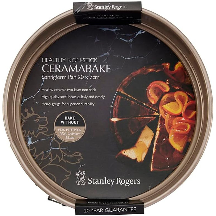 Форма для випічки Stanley Rogers Ceramabake антипригарна керамічна 20 см, без PFAS, PTFE, PFOA, кадмію та свинцю – ідеальна для чізкейків та щоденної випічки