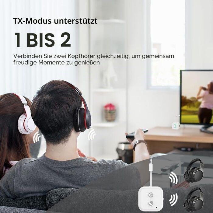 Bluetooth-адаптер Isobel 2-в-1 (передавач та приймач) версії 5.0 з низькою затримкою, оптичним виходом Toslink, RCA та AUX 3.5мм для ТВ, ПК та ноутбуків, Dual Link