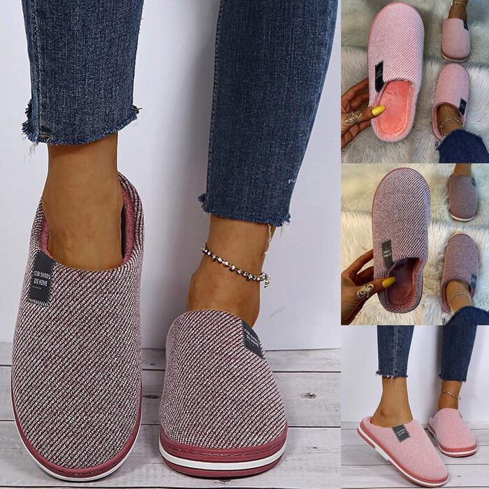 Тапочки жіночі зимові з плюшу, чоловічі з повсті, теплі, зручні, унісекс (A02 Рожевий, 39 EU)