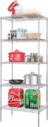 BestOffice 5-Tier Chrome Wire Shelving Unit