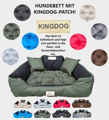 Ортопедичне ліжко для собак King Dog, зелене, M (75 x 65 см), водонепроникне, з силіконовою начинкою