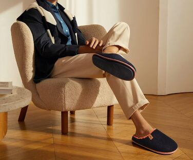 Чоловічі фетрові халапи KuaiLu, теплі, пухнасті, для дому та вулиці, чорно-коричневі (49 EU)