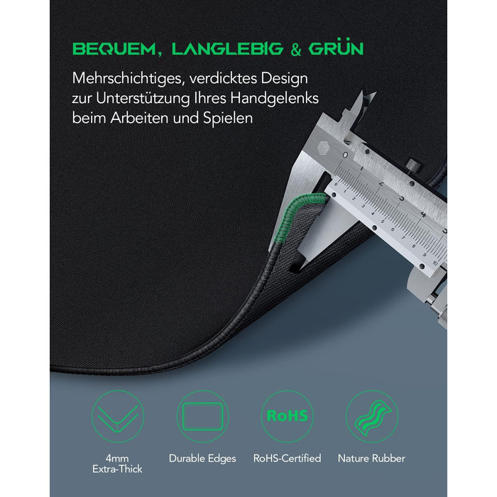 Чорний ігровий килимок Black Shark XL 900x400 мм з вологостійким покриттям та антиковзаючою основою